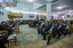 خلال لقائه بجمع من منتسبي العتبة المقدسة الأمين العام يدعو إلى تكثيف الجهود لخدمة وتطوير مشاريع المرقد المقدس 