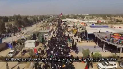 صلاة الجماعة المليونية بين النجف الأشرف وكربلاء المقدسة 