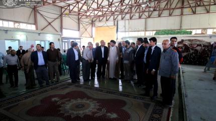 الأمين العام للعتبة العلوية المقدسة يفتتح معمل غسل السجاد بعد إعادة تأهيله