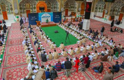 دار القرآن الكريم في العتبة العلوية المقدسة تستضيف وفد جمعية الإمام المنتظر (عجل الله فرجه الشريف) في محفلٍ قرآني