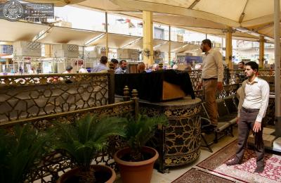 منتسبو شعبة الجنائز يصلون الليل بالنهار لخدمة زائري مرقد امير المؤمنين (عليه السلام)