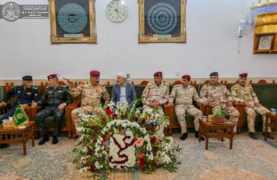 الأمين العام للعتبة العلوية المقدسة يستقبل معاون قائد عمليات الفرات الأوسط