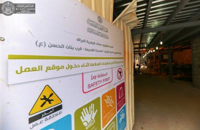الكوادر الهندسية والفنية في العتبة العلوية تباشر بأعمال تركيب الحديد والصب الخرساني لمشروع محلات طرف البراق 