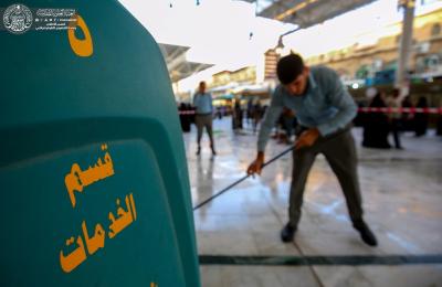  قسم الشؤون الخدمية في العتبة العلوية ينجز حملته الواسعة بتأهيل الأرجاء الداخلية والخارجية لمرقد أمير المؤمنين (ع) 