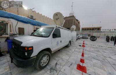 فضائية الإمام علي(عليه السلام) التابعة لقسم الإعلام في العتبة العلوية تقدم خدمات النقل الفضائي المباشر لزائري مرقد الإمامين العسكريين(ع)