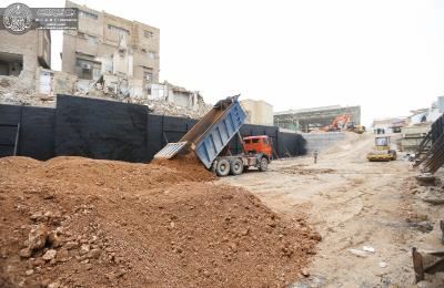 تقدم مراحل العمل في مشروع صحيات ساحة الصادق (عليه السلام) واكتمال المرحلة الأُولى بشكل تام