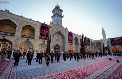 منتسبو العتبة العلوية المقدسة يحيون ذكرى شهادة الإمام علي الهادي (عليه السلام) خلال مراسم الزيارة الصباحية بحرم أمير المؤمنين (عليه السلام)