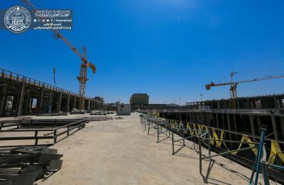 تواصل العمل في انجاز بنايتي (المكتبة الحيدرية والمتحف) في مشروع صحن فاطمة (عليها السلام) وبمساحة 7500 مترا مربعا