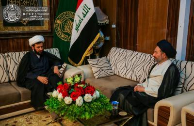الامين العام للعتبة العلوية المقدسة يستقبل الوكيل الاداري والمالي لرئيس ديوان الوقف الشيعي ويناقش معه دعم مشاريع العتبة المقدسة
