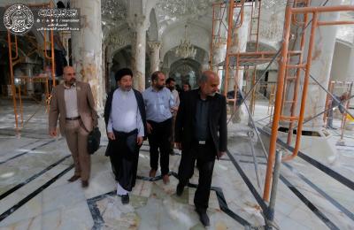 الأمين العام للعتبة العلوية المقدسة يتفقد الأعمال المستمرة في مشروع صحن فاطمة (ع)