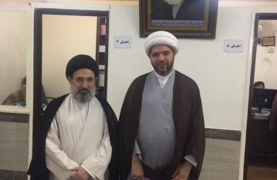 رئيس قسم الشؤون الدينية في العتبة العلوية يزور مكتب السيد المصباح في مشهد المقدسة