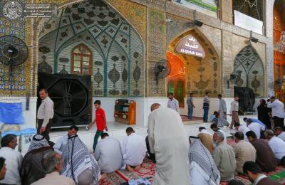  كوادر الصيانة الهندسية في العتبة العلوية تقوم بتنصيب عدداً من المبردات في الصحن الحيدري الشريف ذات مواصفات عالمية 