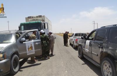 إدارة لجنة الارشاد في العتبة العلوية تتفقد المجاهدين المرابطين في  محاور المواجهة بنينوى وصلاح الدين والحدود العراقية - السورية  