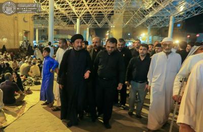 الأمين العام للعتبة العلوية يتفقد أوضاع جموع الزائرين ويشدد على بذل أقصى الجهود لتأمين جميع الخدمات لهم