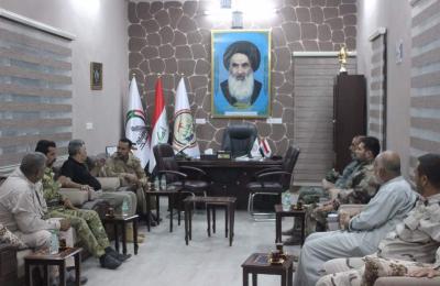 قيادة فرقة الإمام القتالية في العتبة العلوية تناقش مع فصائل الحشد المبارك سبل التعاون المشترك والاستعداد لتحرير الحويجة