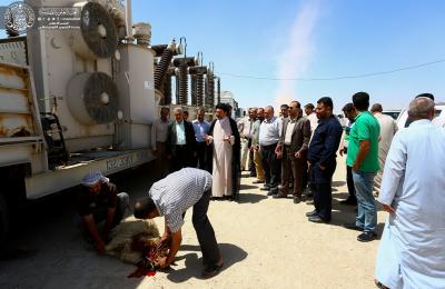 الأمين العام للعتبة العلوية المقدسة يشرف على استلام محطة الكهرباء التحويلية لمجمع قنبر السكني تمهيدا لربطها بالشبكة الوطنية