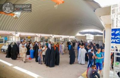 قسم الخدمات الخارجية في العتبة العلوية يبدأ مبكرا بتقديم خدماته للزائرين مع أول أيام عيد الفطر المبارك