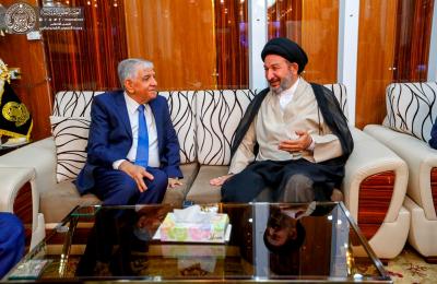 وزير النفط العراقي يتشرف بزيارة مرقد الامام (ع) ويلتقي بسماحة الأمين العام للعتبة العلوية