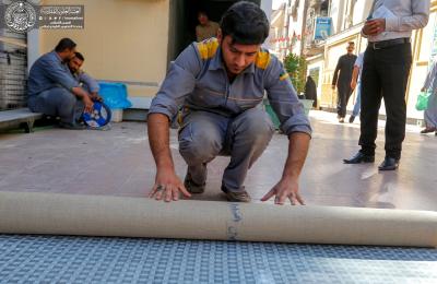 وحدة الدوشمة في العتبة العلوية المقدسة تنفذ أعمال الصيانة الخاصة بكرافانات تفتيش الزائرين استعدادا لزيارة الأربعين