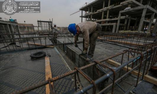 استمرار الاعمال في صحن فاطمة الزهراء عليها السلام ضمن مشروع التوسعة التابع الى العتبة العلوية المقدسة