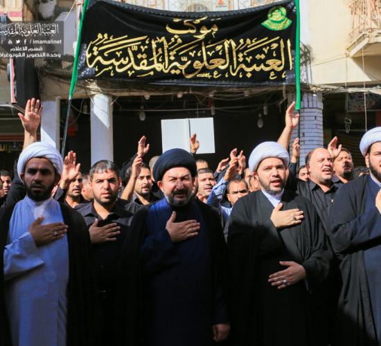 تقرير مصور : موكب العتبة العلوية المقدسة يجدد العزاء بذكرى شهادة الامام محمد الباقر سلام الله عليه في المرقد العلوي الطاهر 