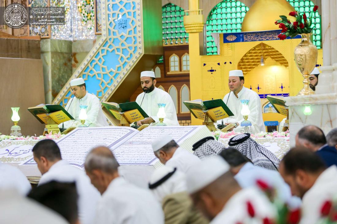 الختمة القرآنية المسائية في رواق ابي طالب داخل الصحن الحيدري الشريف | 