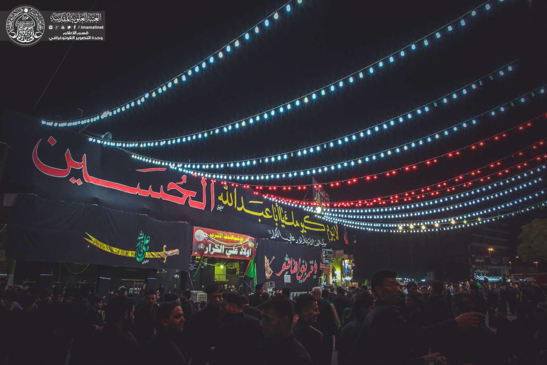 اجواء الحزن ومواكب العزاء الحسيني القريبة من الصحن الحيدري الشريف | 