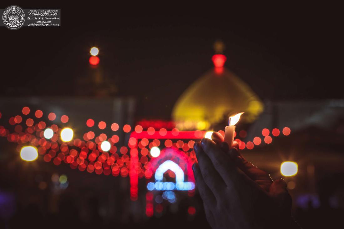 أحباب الحسين (عليه السلام) يوقدون شموع ليلة الوحشة من جوار المعزى أمير المؤمنين(عليه السلام) | 