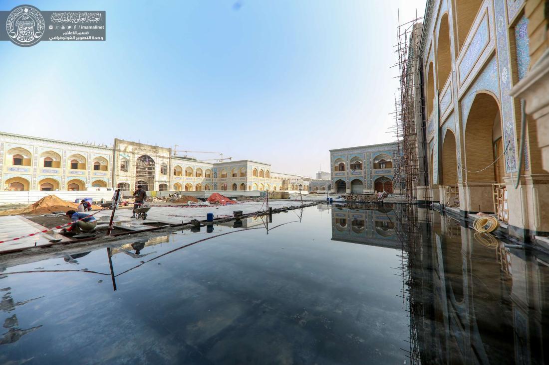 تصاعد وتيرة العمل في مشروع صحن فاطمة (عليها السلام) والكوادر الهندسية المشرفة على المشروع تعلن عن نسب إنجاز متقدمة | 