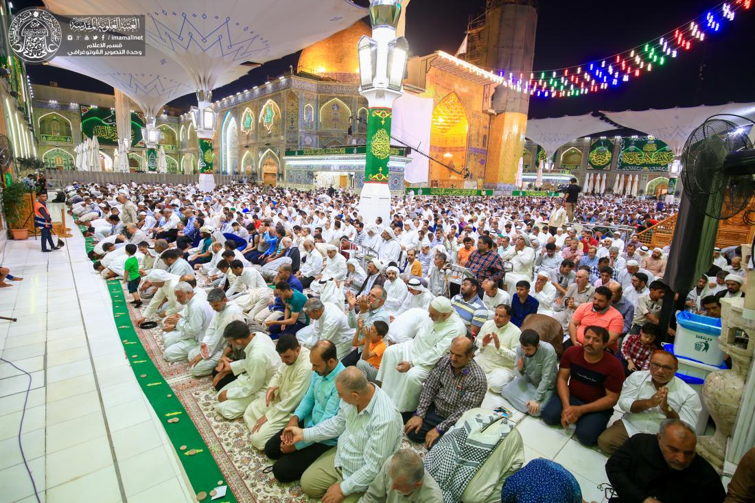 صلاة الجماعة في ليلة عيد الغدير الأغر مع حشود الملبين لنداء الولاء العلوي | 