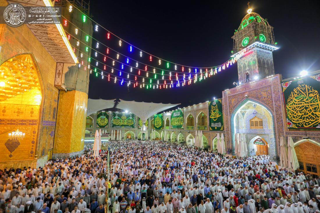 صلاة الجماعة في ليلة عيد الغدير الأغر مع حشود الملبين لنداء الولاء العلوي | 