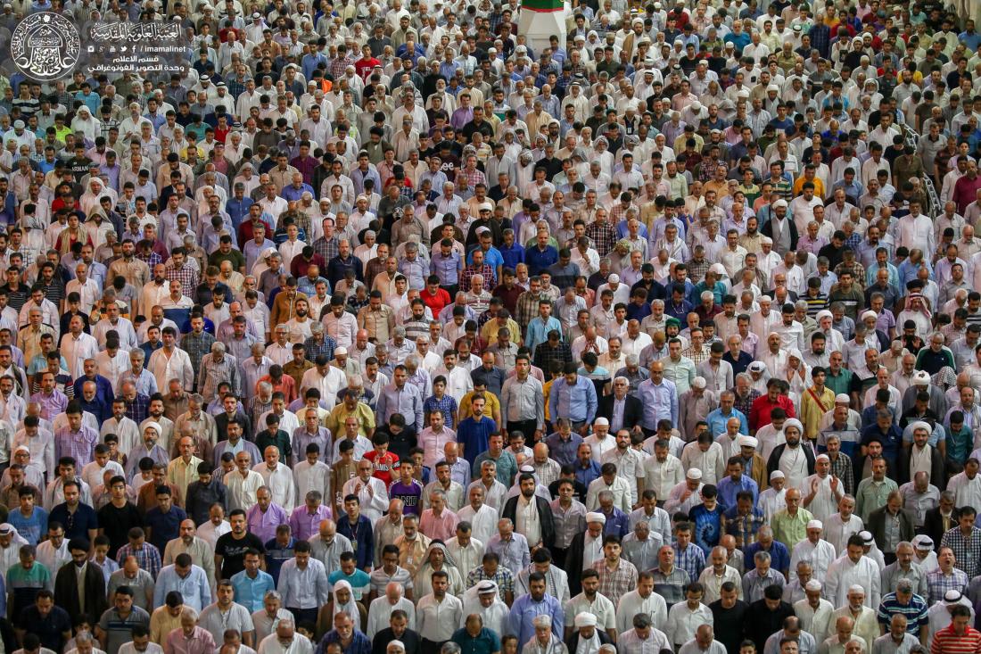 صلاة الجماعة في ليلة عيد الغدير الأغر مع حشود الملبين لنداء الولاء العلوي | 