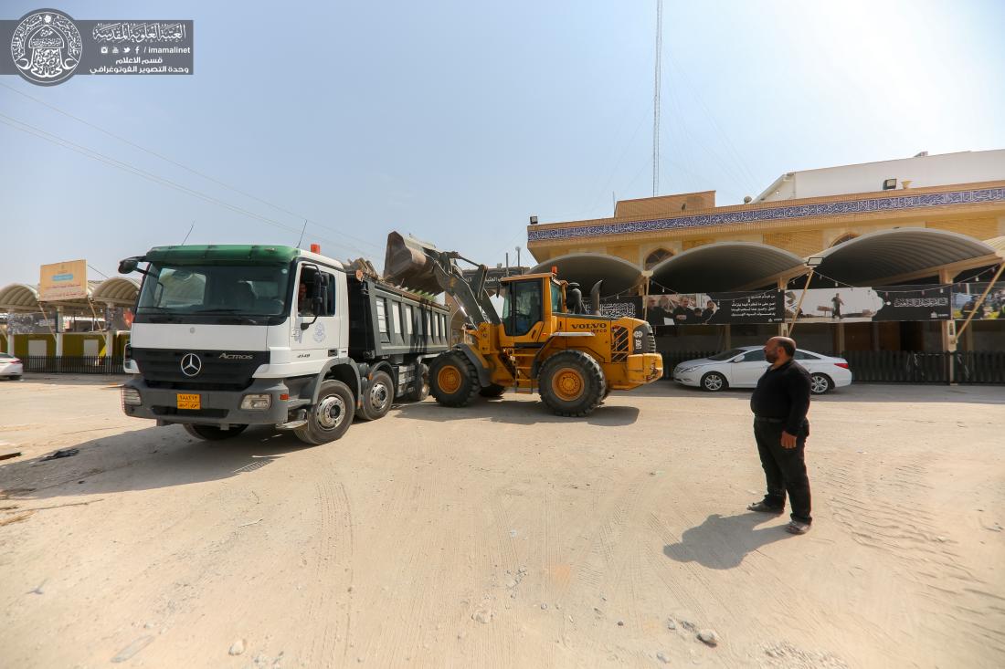 الأمين العام للعتبة العلوية يشرف على تهيئة موقع استراحة المرتضى لخدمة زائري الأربعين على طريق يا حسين | 