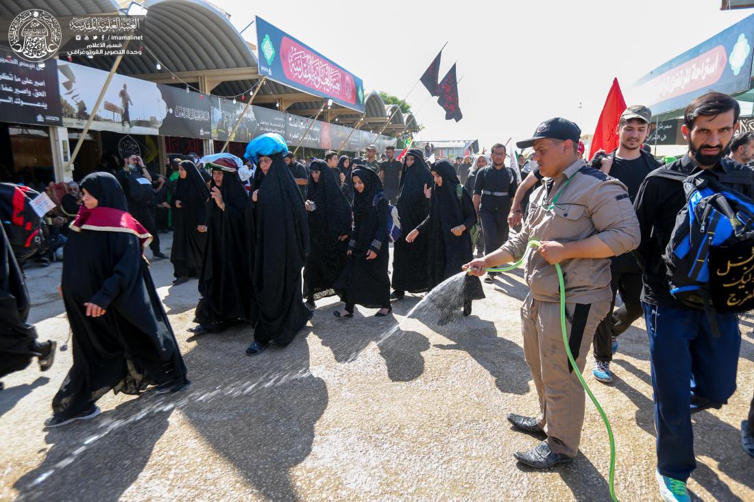 الأمين العام للعتبة العلوية واللجنة العليا المشرفة على زيارة الأربعين يتفقدون مواقع الضيافة والاستراحة المعدة لخدمة زائري الأربعين | 