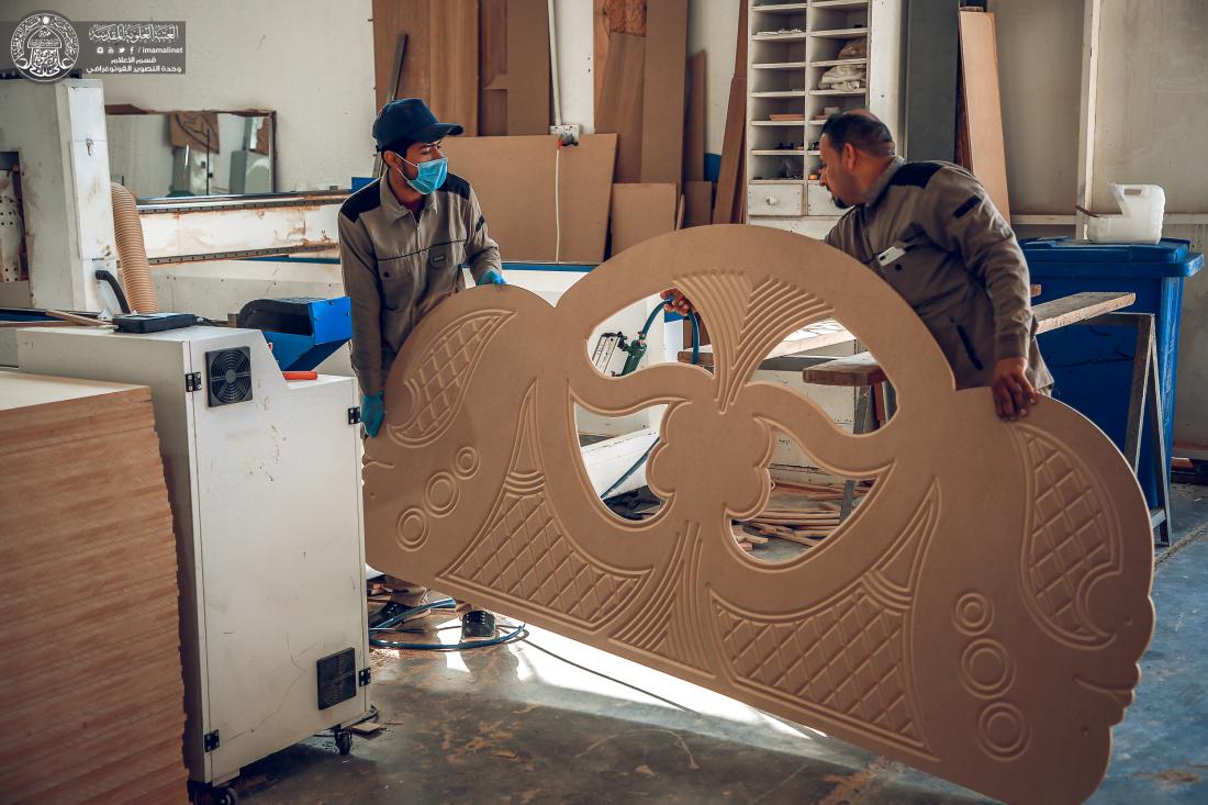شعبة النجارة في العتبة العلوية المقدسة .. جهود كبيرة في رفد الموسسات الحكومية والأهلية في الاثاث الخشبي فضلاً عن احتياجات العتبة المقدسة  | 
