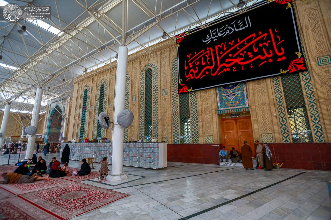 الصحن العلوي الشريف يتشح بالسواد في ذكرى استشهاد سيدة نساء العالمين فاطمة الزهراء(عليها السلام) | 