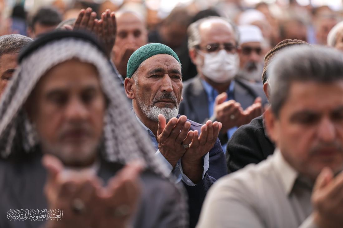 صلاة الجماعة في يوم الجمعة المبارك بمشاركة زائري حرم المولى أمير المؤمنين (سلام الله عليه) | 