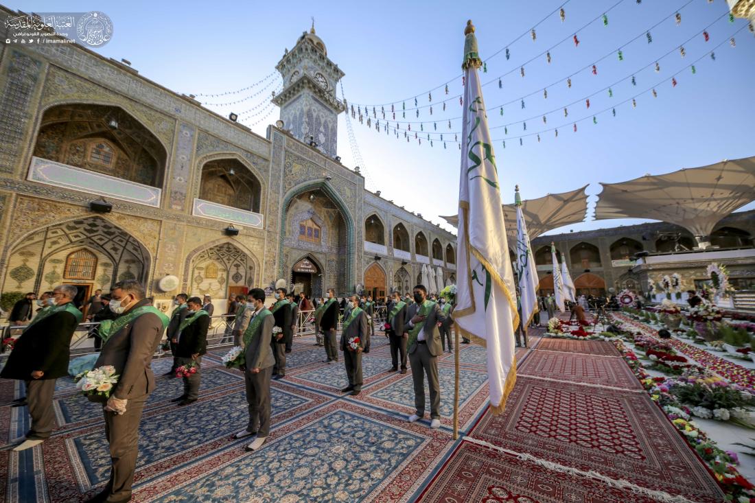 منتسبو العتبة العلوية المقدسة يحيون بالأناشيد مناسبة ولادة الامام محمد الجواد (عليه السلام) خلال مراسم الزيارة الصباحية | 