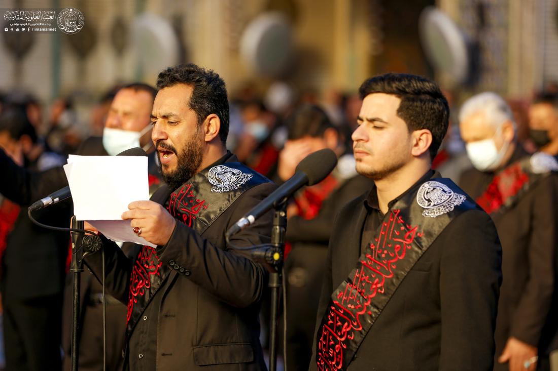 منتسبو العتبة العلوية المقدسة يحيون شهادة الإمام الكاظم(عليه السلام) خلال مراسم الزيارة الصباحية | 