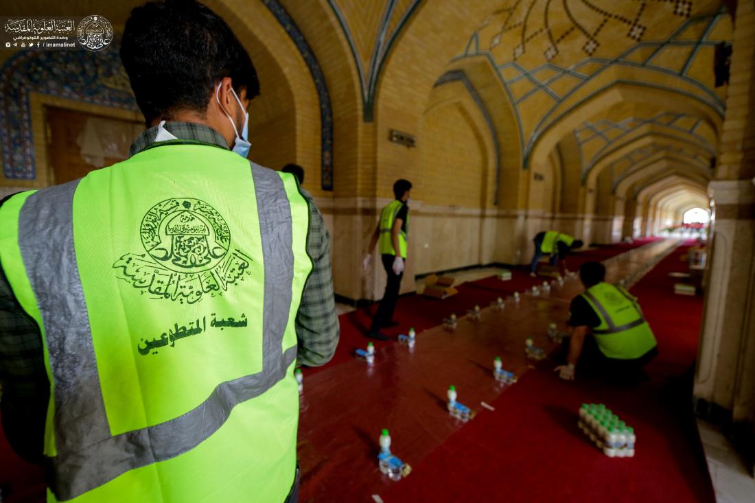 العتبة العلوية المقدسة تحتضن مأدبة إفطار كبرى للصائمين في صحن السيدة فاطمة الزهراء (عليها السلام ) والأروقة المؤدية إليه  في ليلة إستشهاد المولى أمير المؤمنين علي (عليه السلام) | 