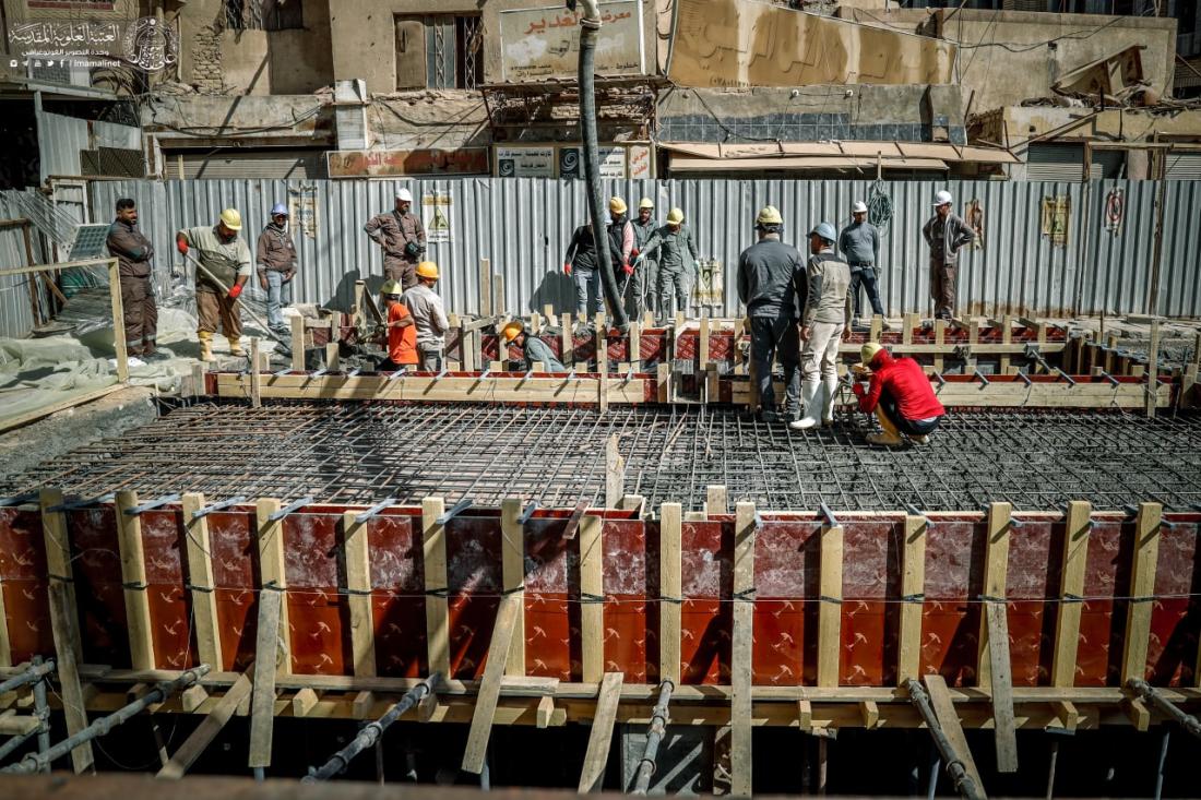 قسم الشؤون الهندسية في العتبة العلوية المقدسة يواصل تحقيق نسب إنجاز متقدمة في أعمال مشروع (صحيات رقم 4 ) قرب جامع السقايا خدمة للزائرين الكرام  | 