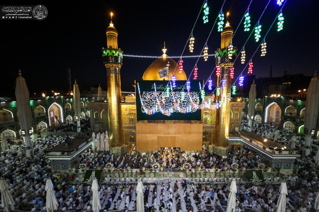 صلاة الجماعة ليلة عيد الغدير الأغر في الصحن العلوي المطهر | 