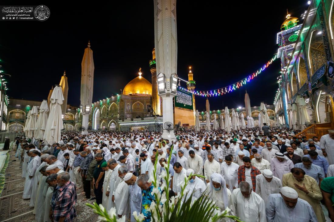 صلاة الجماعة ليلة عيد الغدير الأغر في الصحن العلوي المطهر | 
