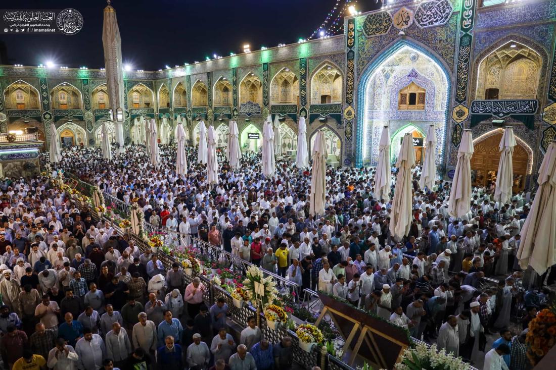 صلاة الجماعة ليلة عيد الغدير الأغر في الصحن العلوي المطهر | 