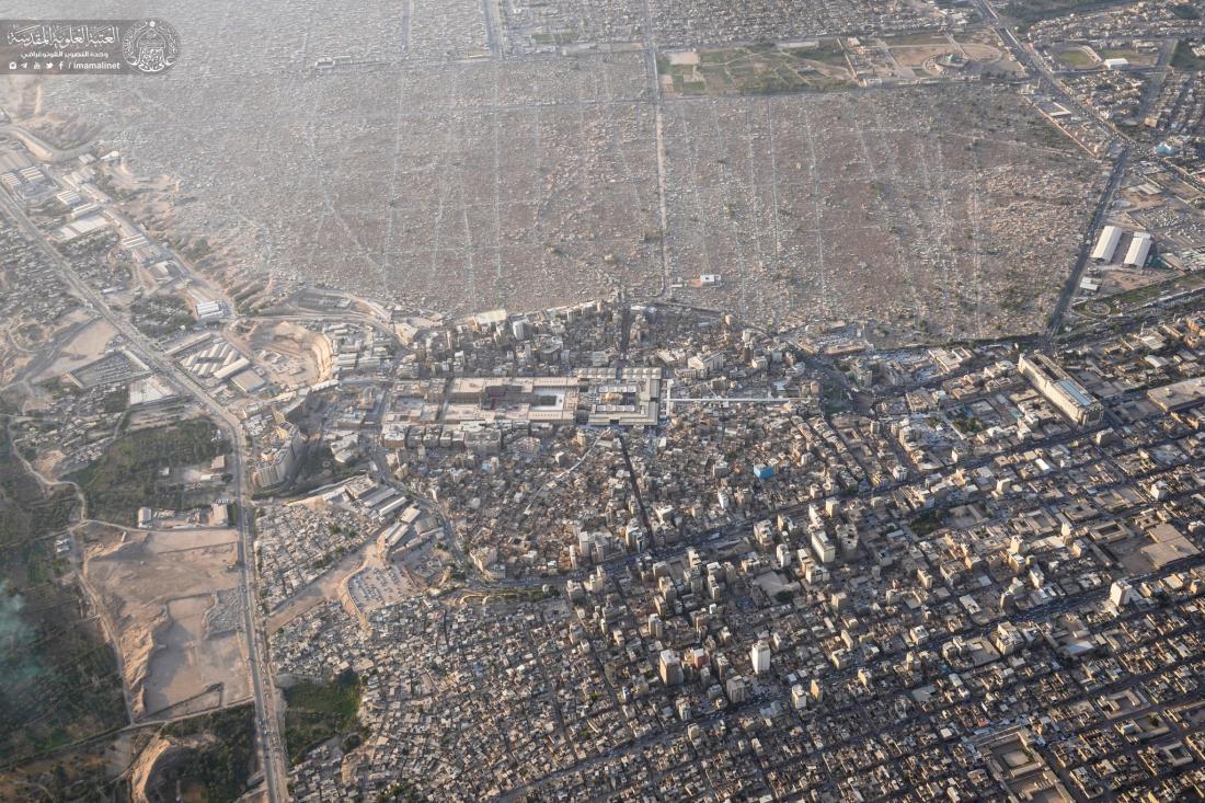 من الجو .. المرقد العلوي المطهر في يوم عيد الغدير الأغر | 
