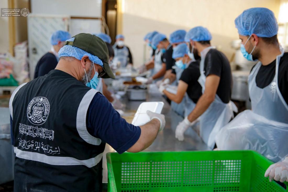 منتسبو العتبة العلوية المقدسة يتشرفون بتقديم الخدمات للزائرين في استراحة المرتضى (ع) على طريق يا حسين | 