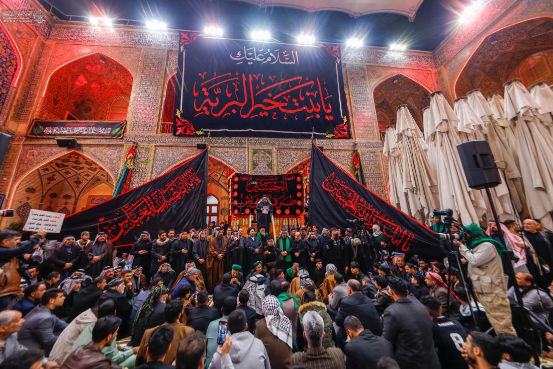 مواكب العزاء الفاطمي تحيي ذكرى شهادة السيدة الزهراء (ع) في جوار مرقد المولى أمير المؤمنين (ع) | 