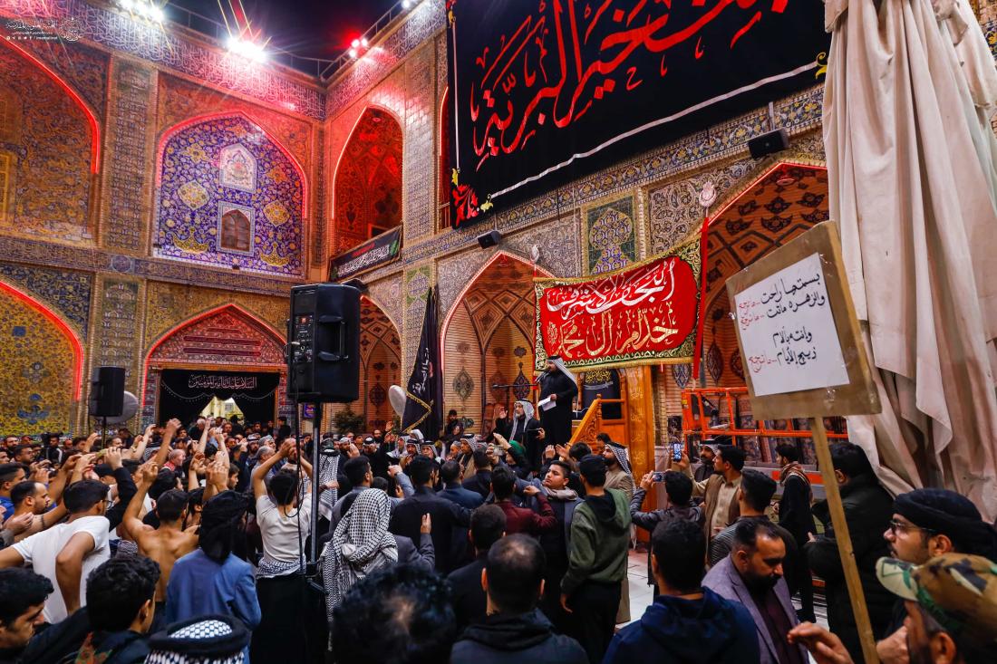 مواكب العزاء الفاطمي تحيي ذكرى شهادة السيدة الزهراء (ع) في جوار مرقد المولى أمير المؤمنين (ع) | 
