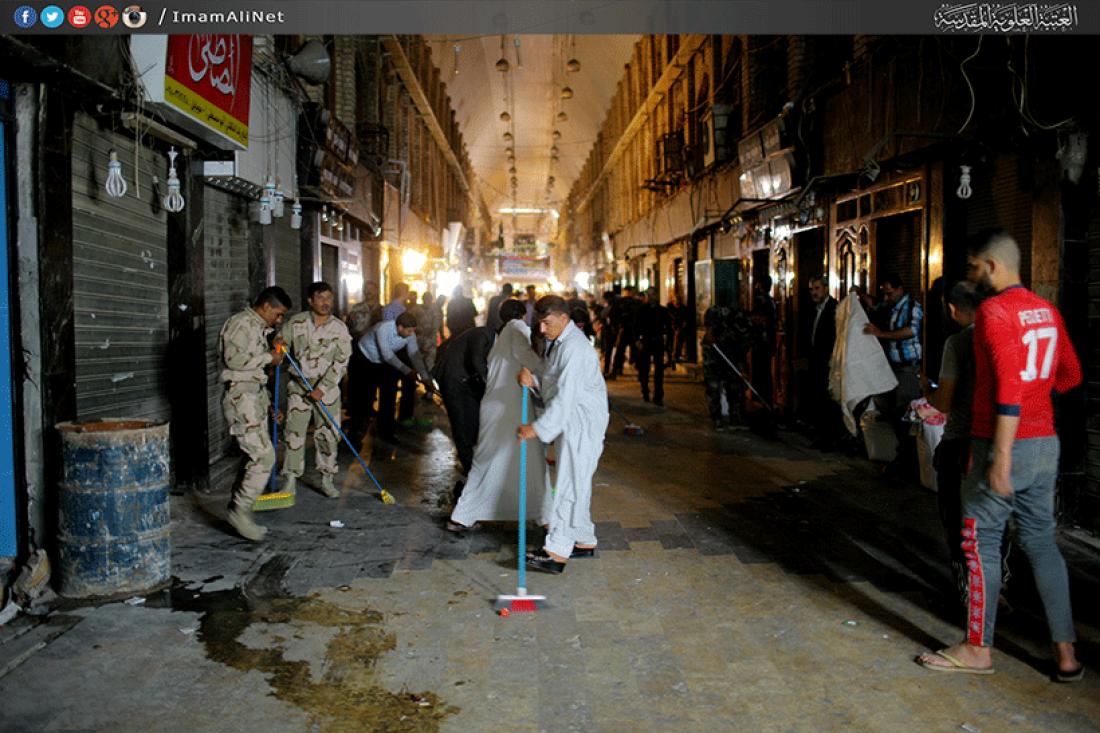 تقرير مصور : انطلاق عملية تنضيف من قبل العتبة العلوية المقدسة للمدينه القديمة المحيطة بمرقد امير المؤمنين سلام الله عليه  | 