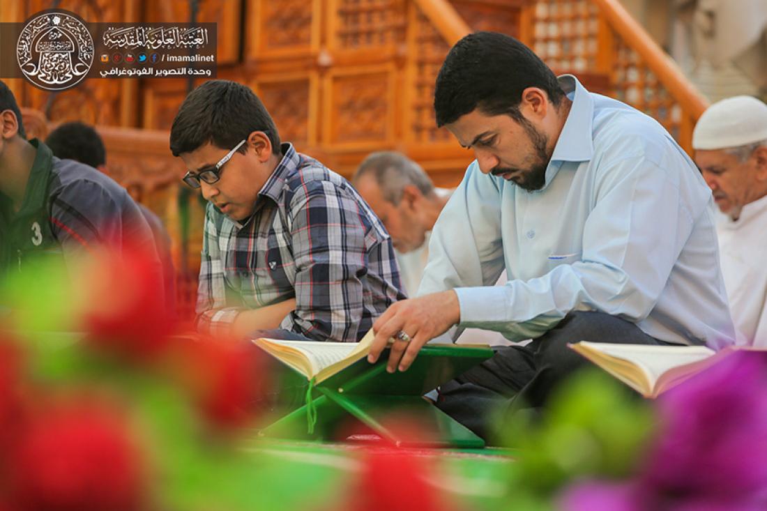 تقرير مصور : دار القران الكريم في العتبة العلوية المقدسة يقيم المحفل القراني بعد صلاة الفجر  | 